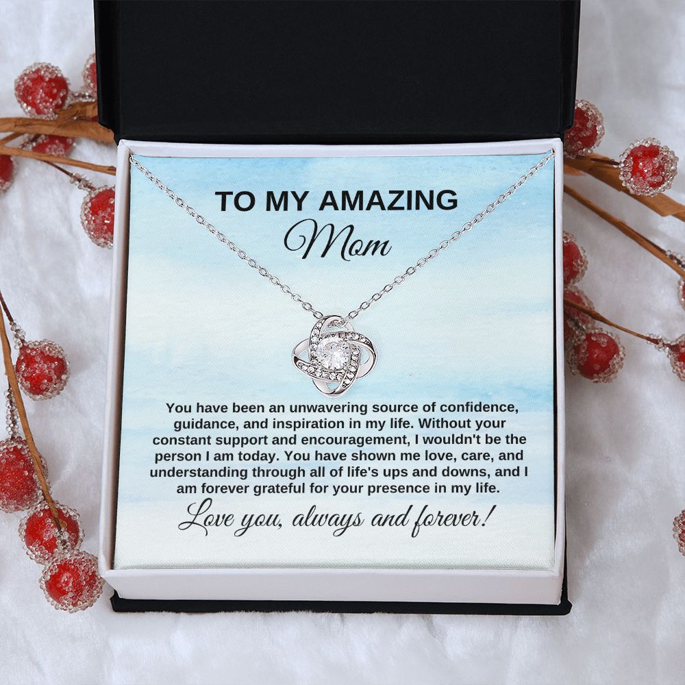 To my Angel, my Guide and my Best Friend - Necklace for Mom (Love Knot –