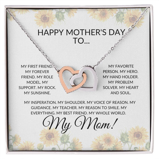 Happy Mother's Day/Interlocking Hearts Necklace