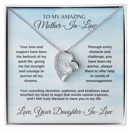 To My Amazing Mother-In-Law/ Truly Bless to Have You in My Life/ Forever Love Necklace